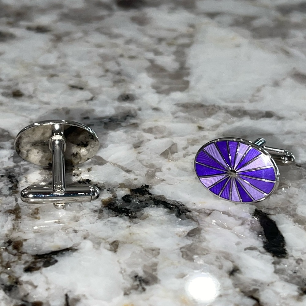 Purple cuff links - Picture 2 of 2
